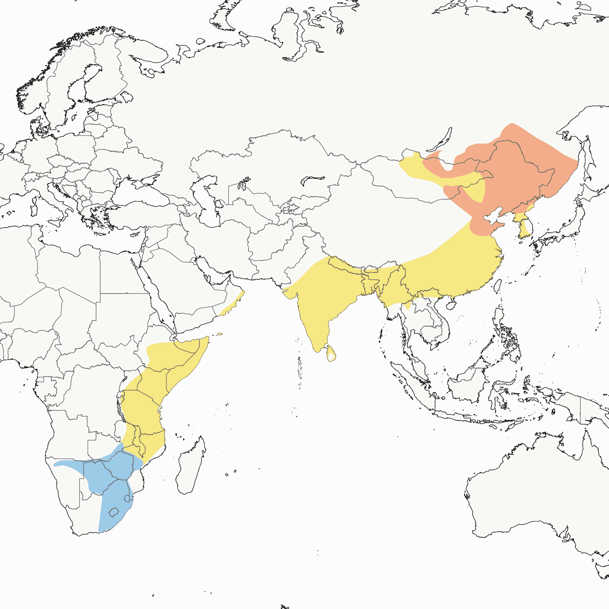 Halcón del Amur, Distribución 1