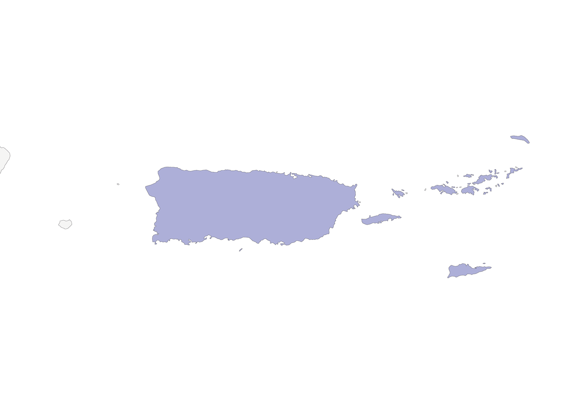 Puerto-Rico-Mangokolibri, Verbreitung 1