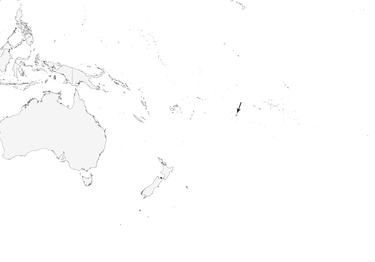 Salangana de Atiu, Distribución 1