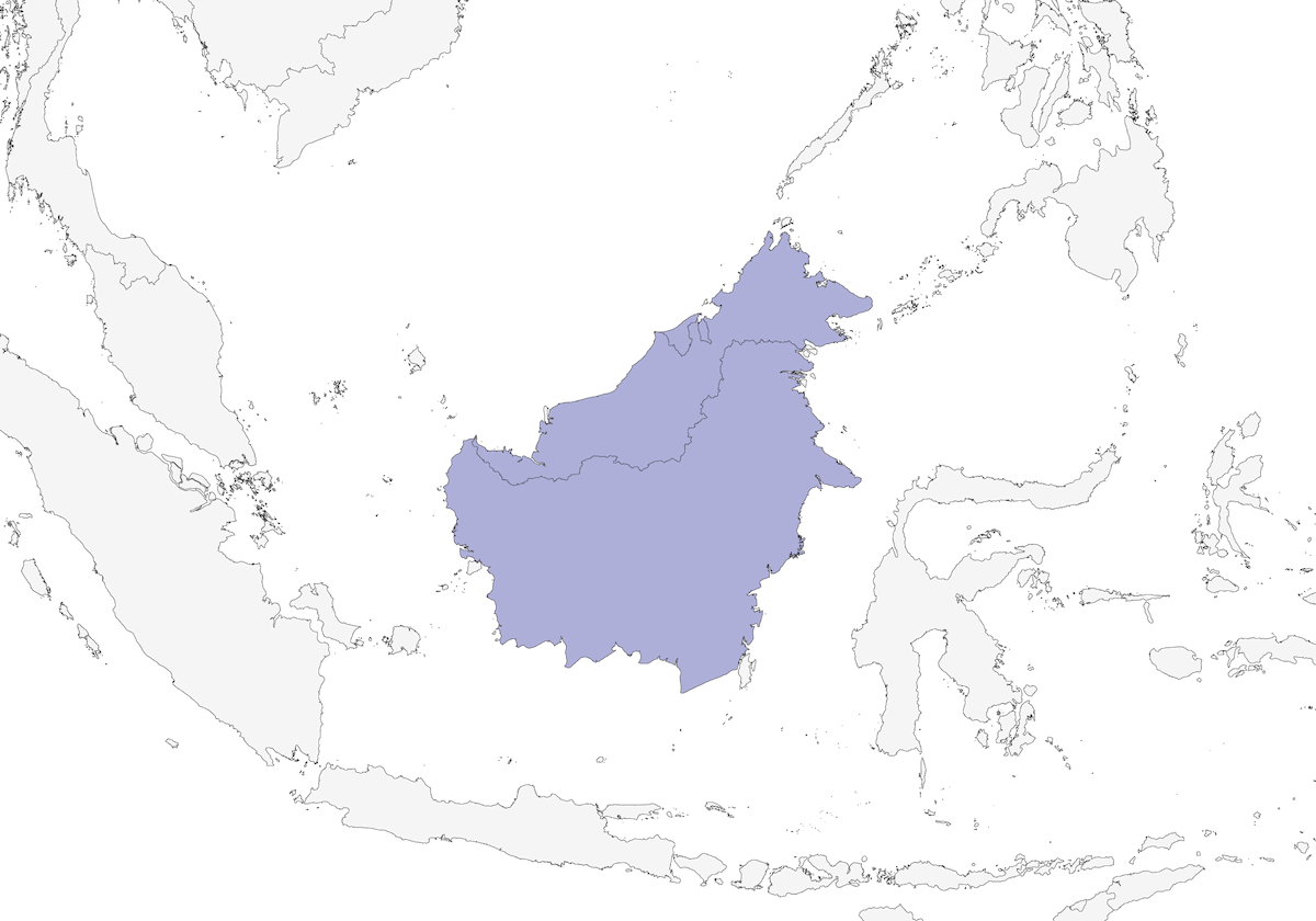 Pita rayada de Borneo, Distribución 1