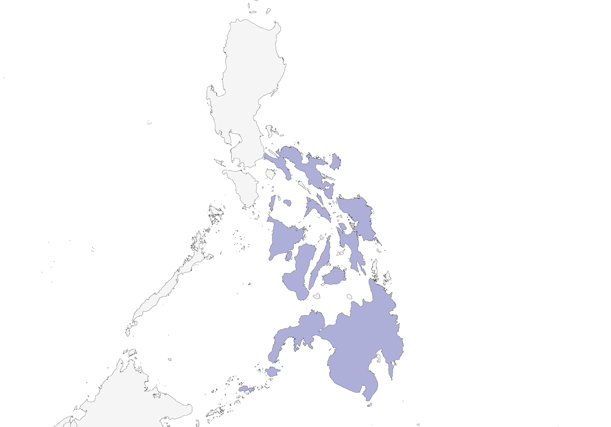 Blue-crowned Racquet-tail, Distribution 1