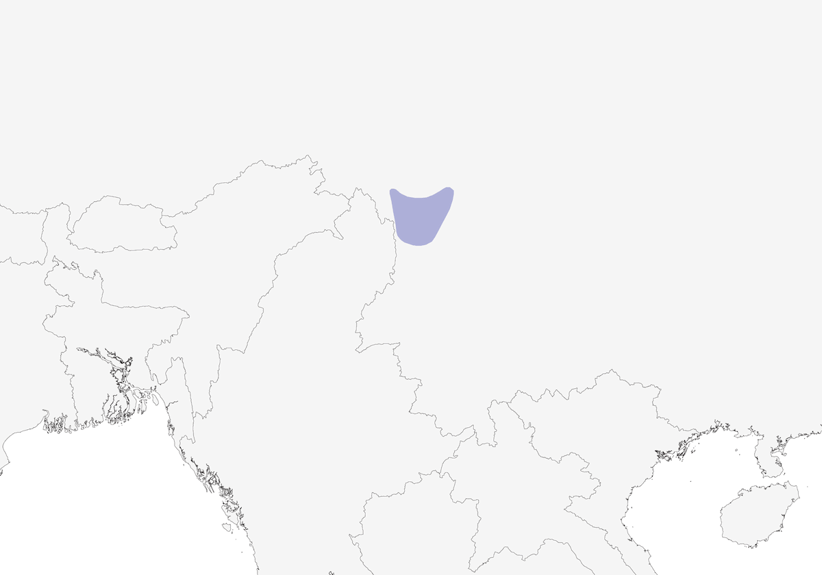 Garrulax de Biet, Distribución 1