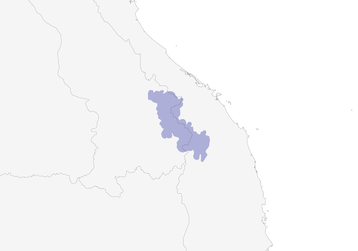 Actinodura coroninegra, Distribución 1