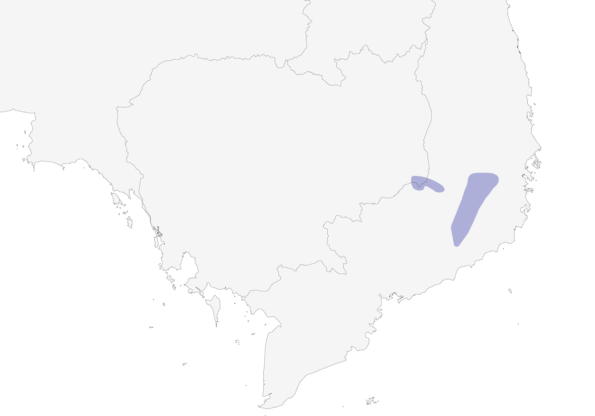Black-headed Parrotbill, Distribution 1