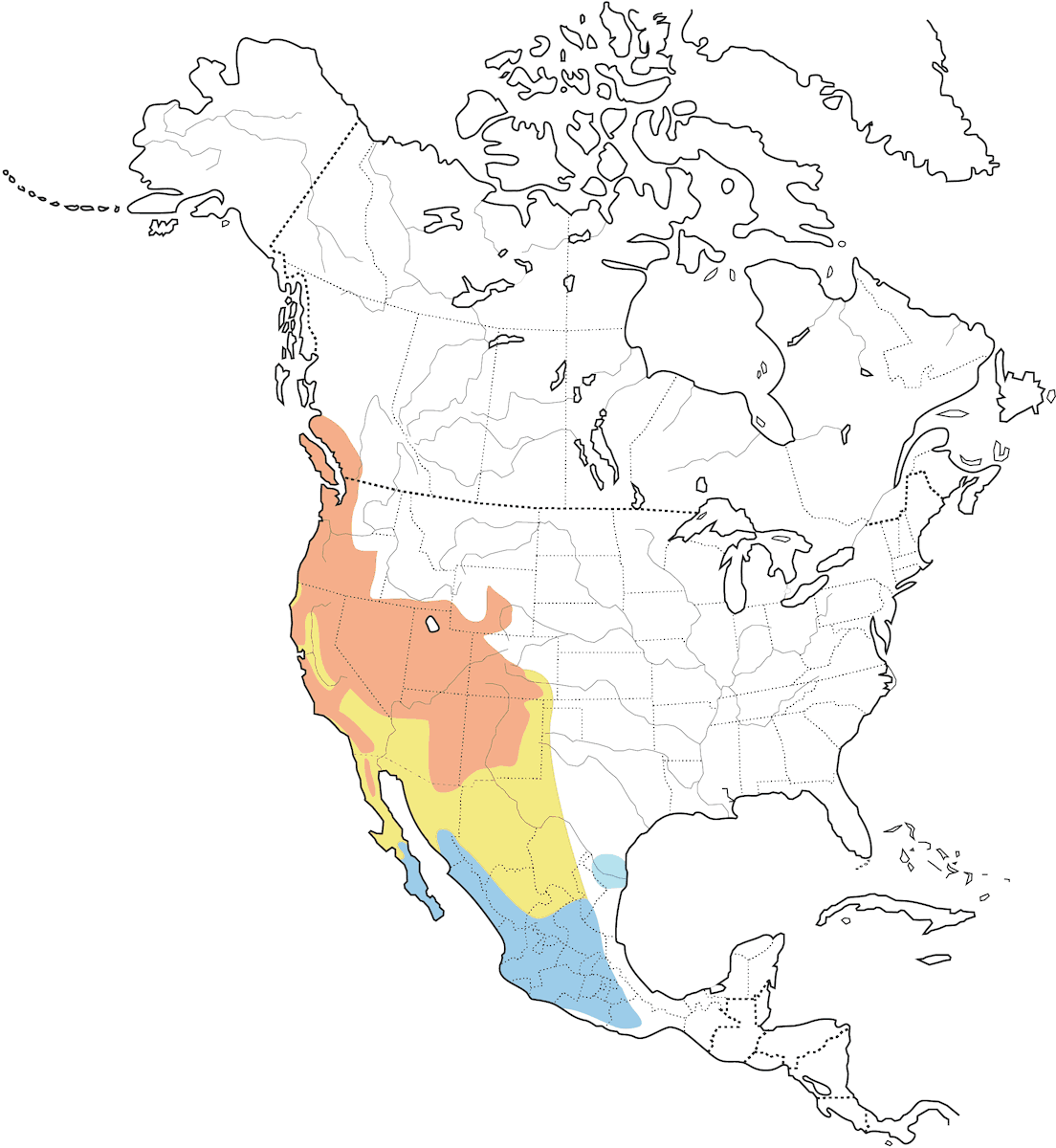 Reinita gris de garganta negra, Distribución 1