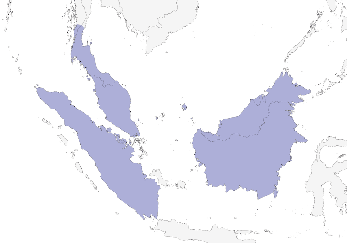 Calao de Cresta Tupida, Distribución 1