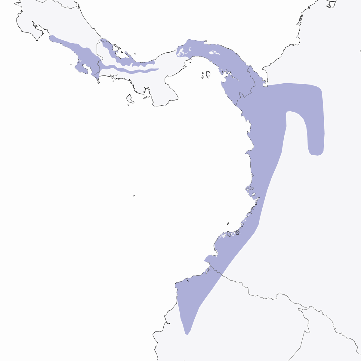 Velvety Manakin, Distribution 1