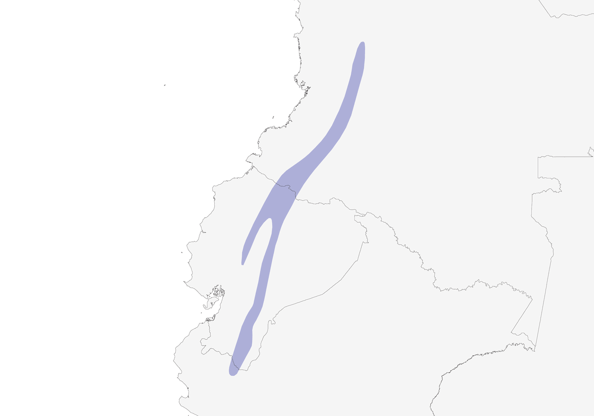 Buff-winged Starfrontlet, Distribution 1