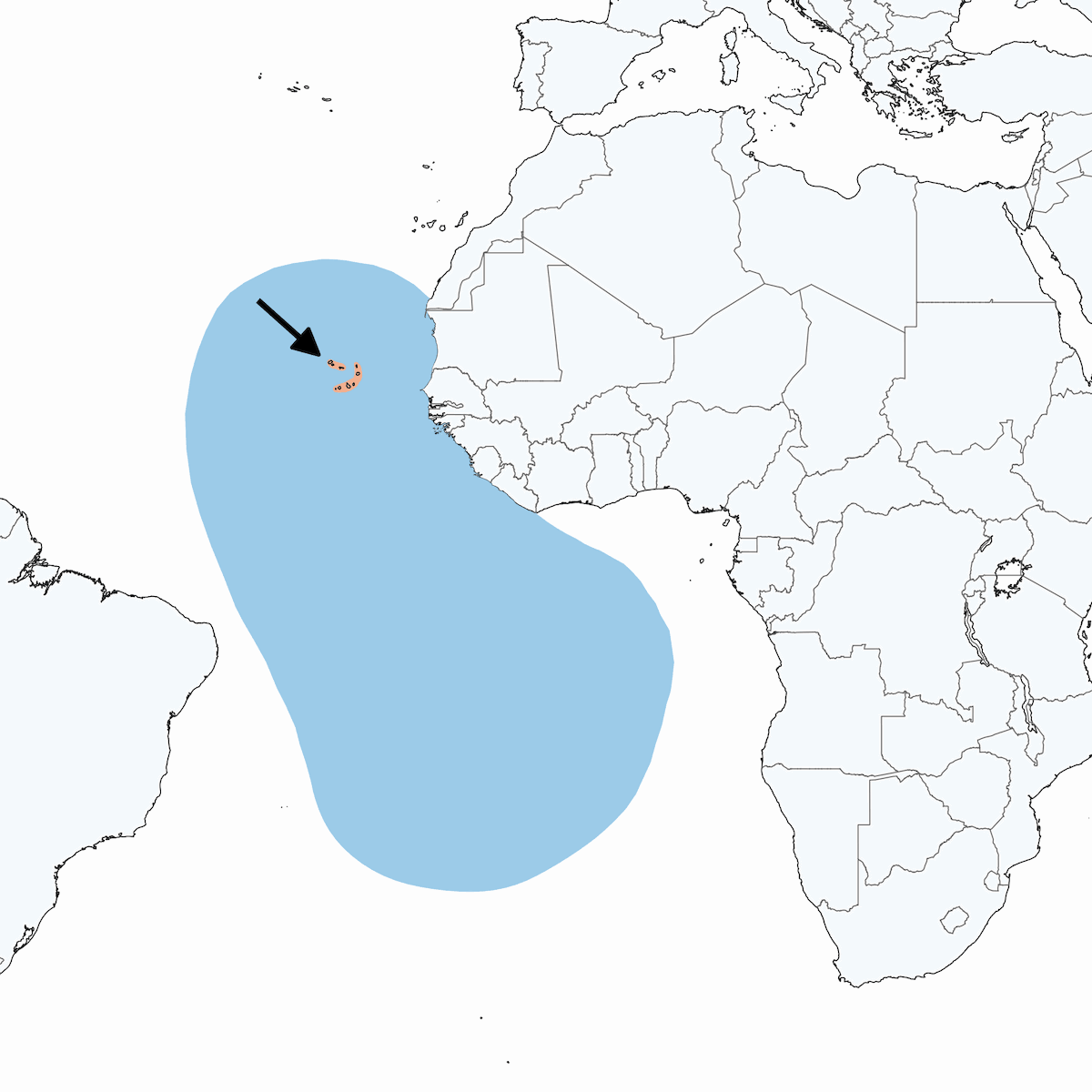 Cape Verde Storm-Petrel, 分布 1