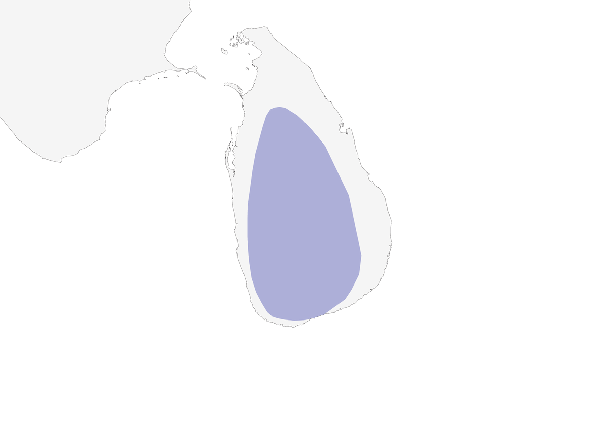 Sri-Lanka-Spornhuhn, Verbreitung 1