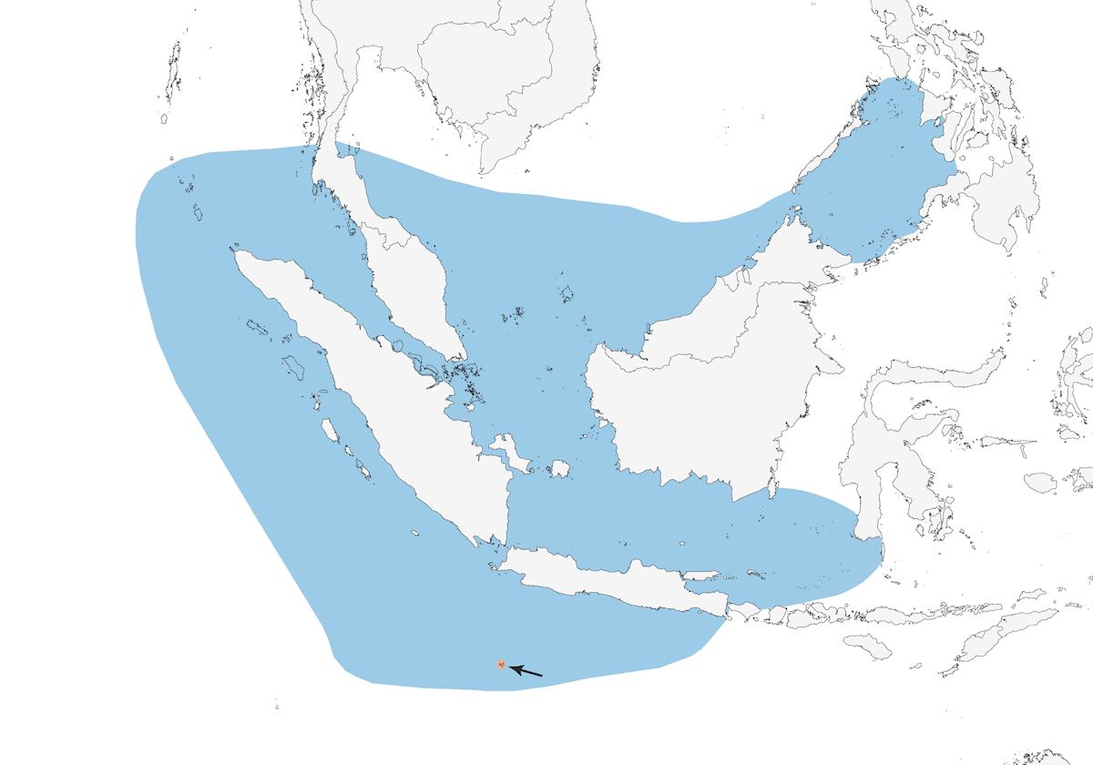 Fregata dell'Isola di Natale, Distribuzione 1
