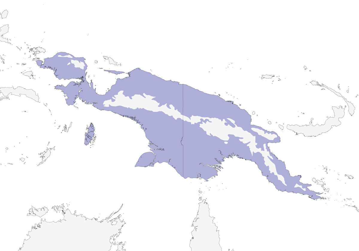 Colomba frugivora incoronata, Distribuzione 1