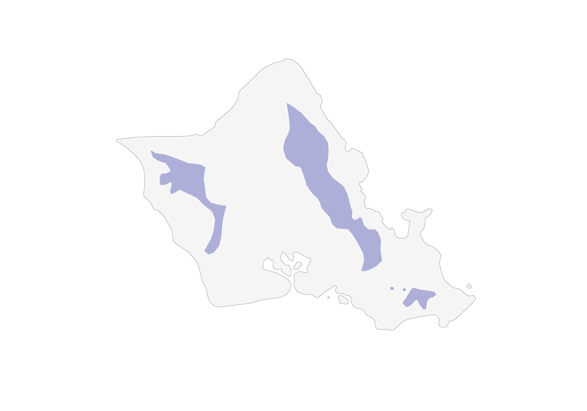 Oahu Elepaio, 分布 1