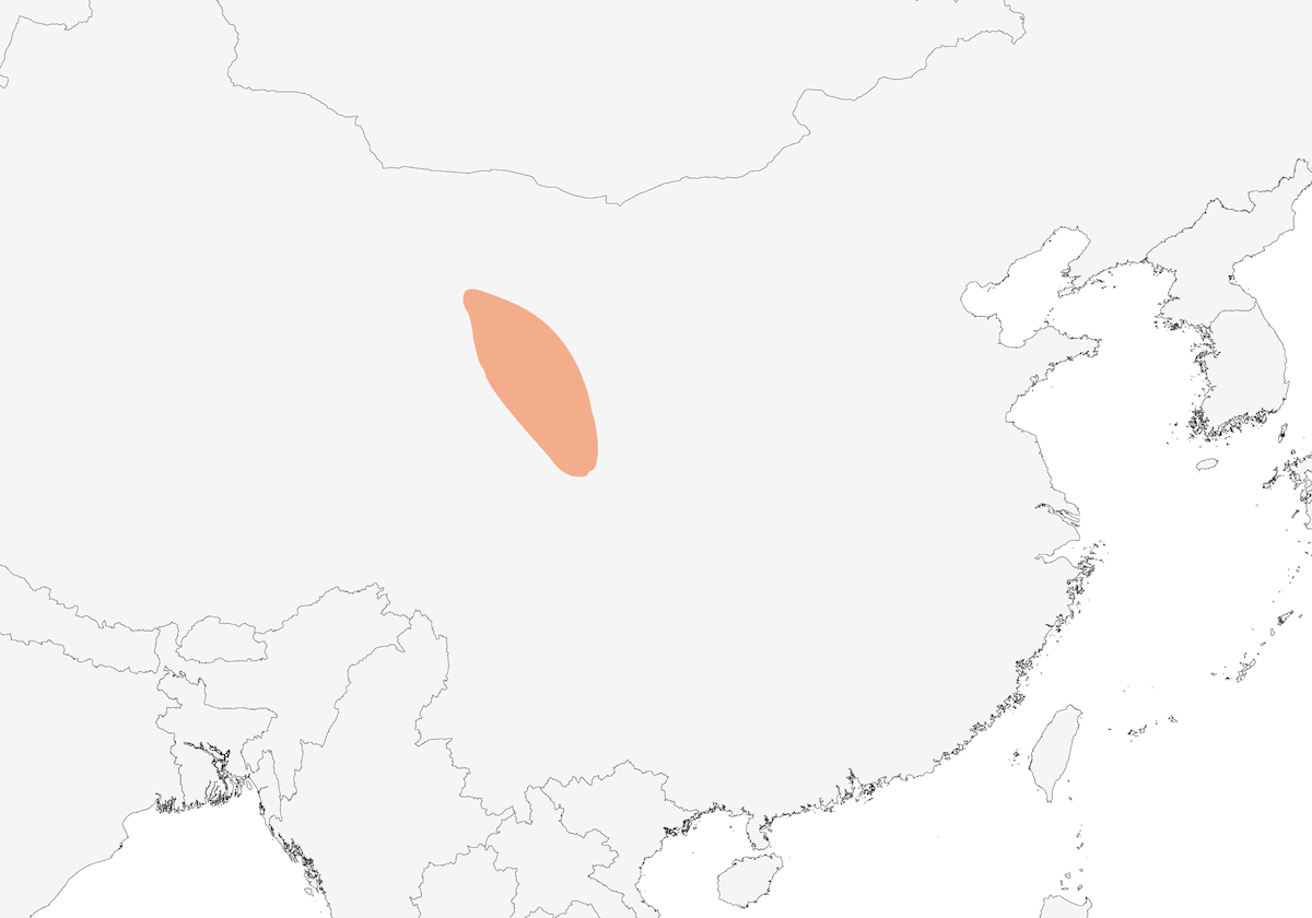 Gansu Leaf Warbler, Distribution 1
