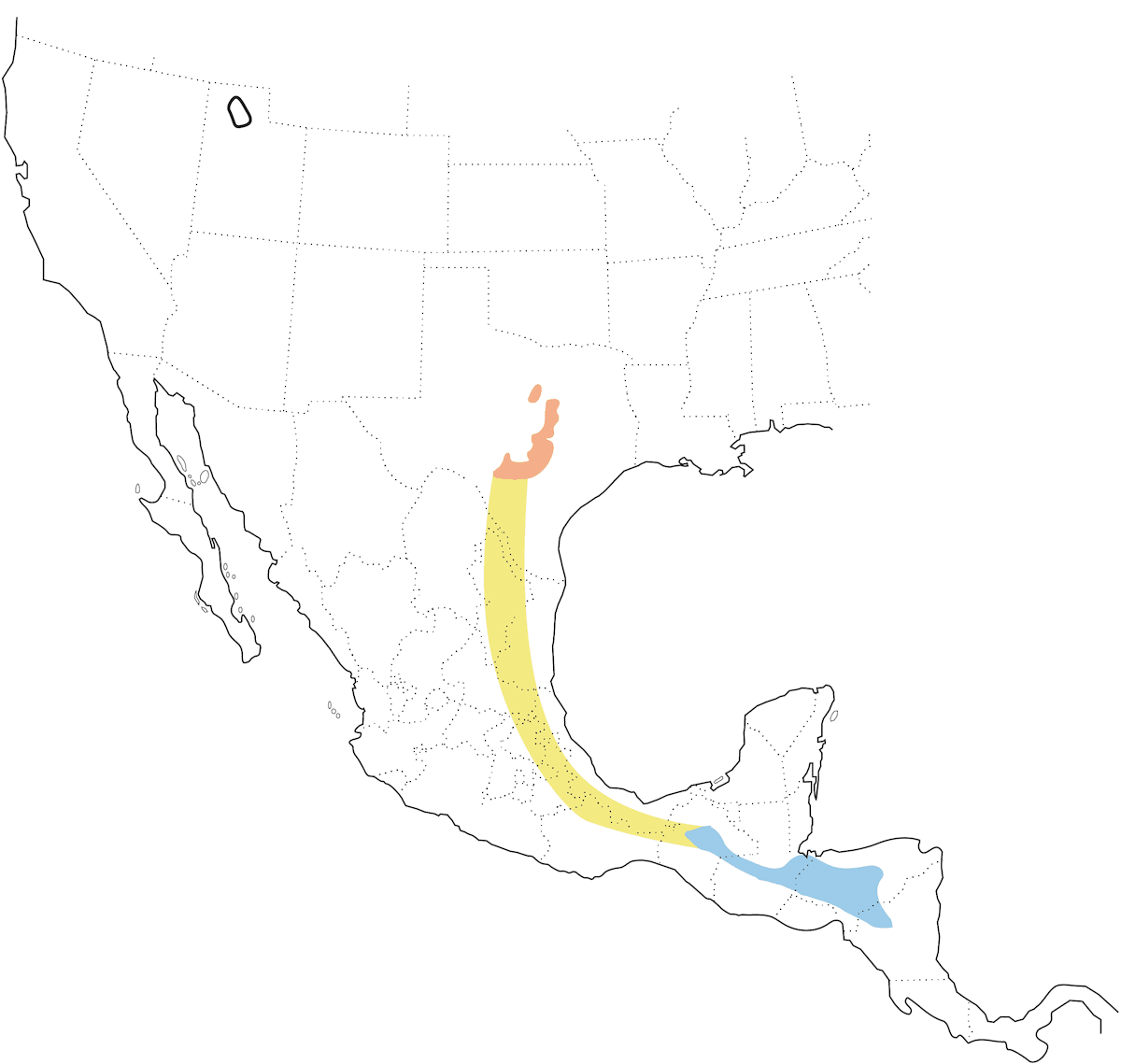 Reinita de Mejillas Doradas, Distribución 1