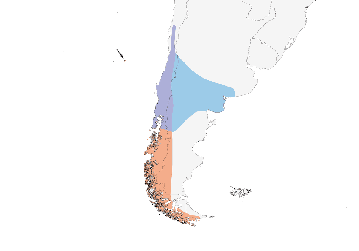 Green-backed Firecrown, Distribution 1