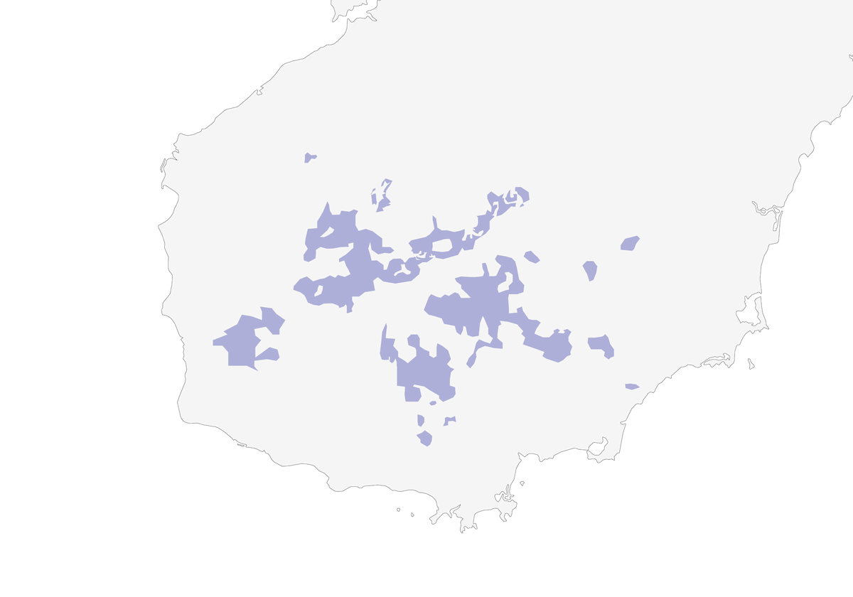 Hainan-Spiegelpfau, Verbreitung 1