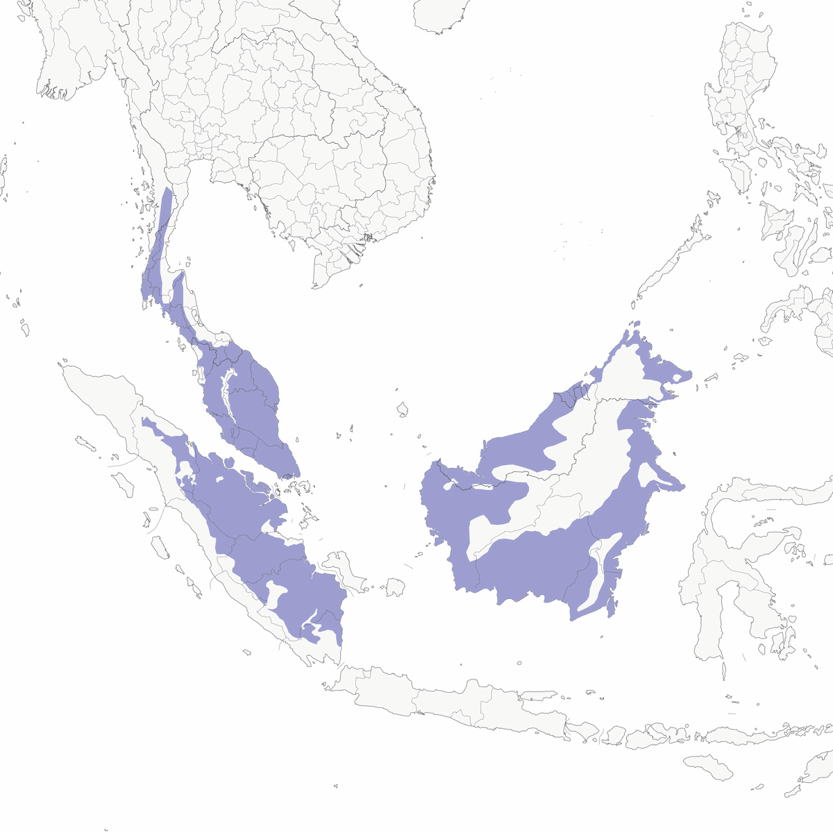 Gray-cheeked Bulbul, Distribution 1