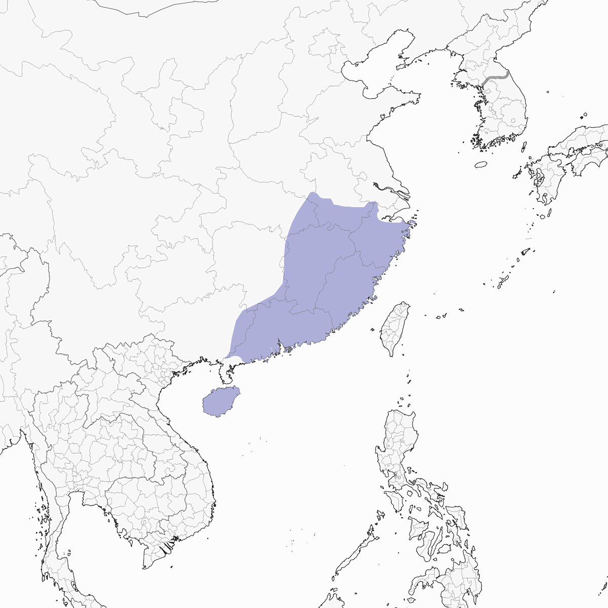 Huet's Fulvetta, Distribution 1