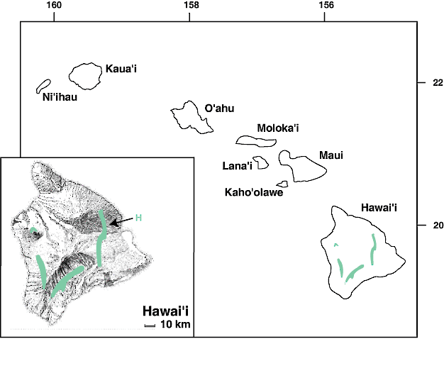 Trepatroncos de Hawái, Distribución 1