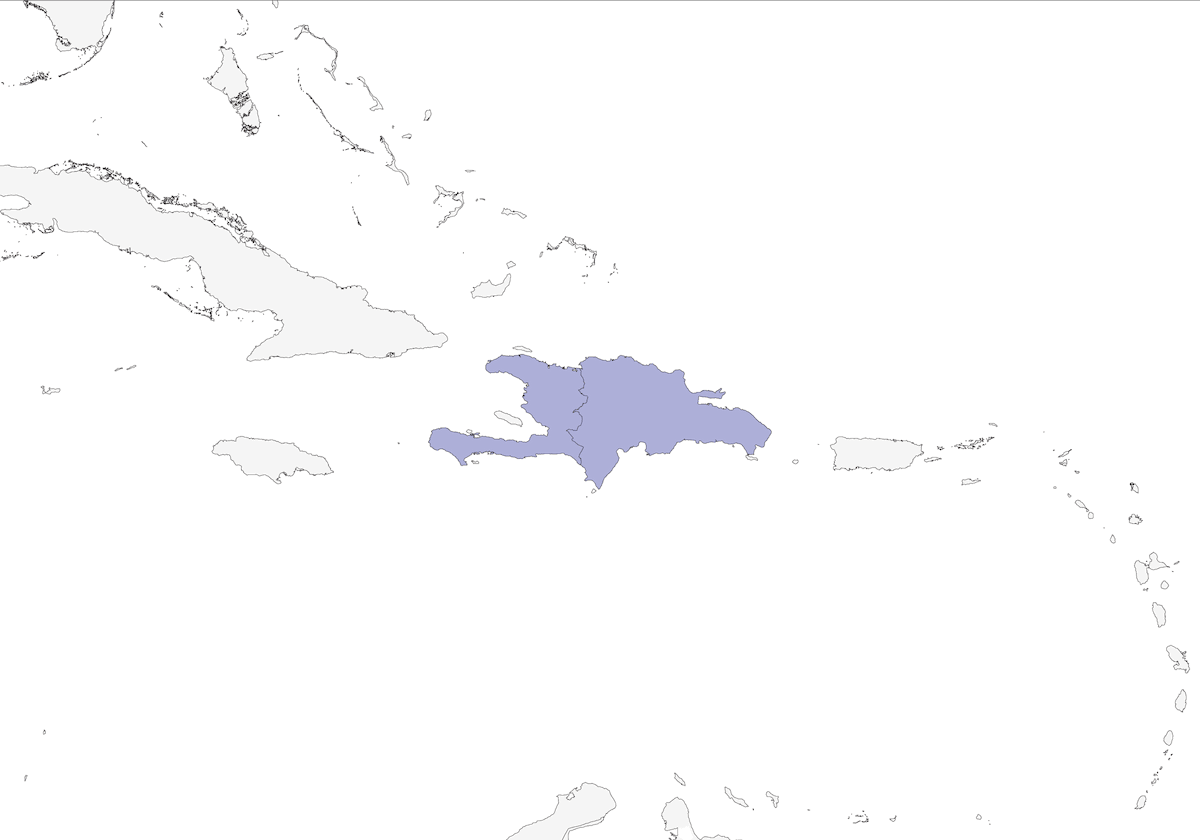 Esmeralda de La Española, Distribución 1