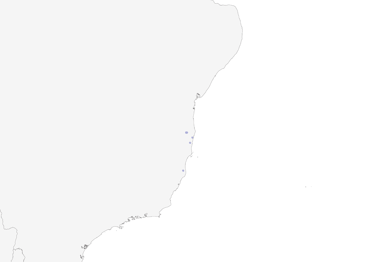 Ermitaño Piquicurvo, Distribución 1