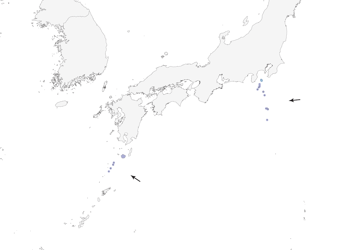 Zorzal de Izu, Distribución 1