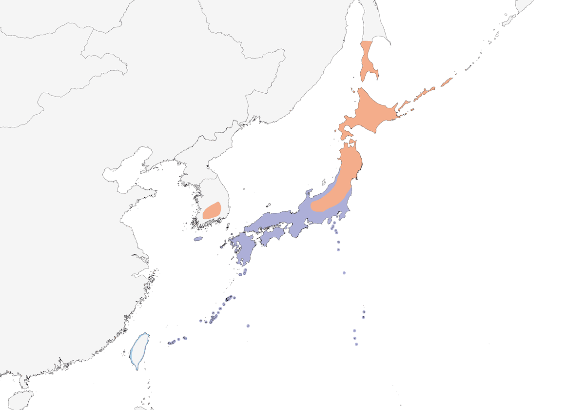 Japanseidensänger, Verbreitung 1