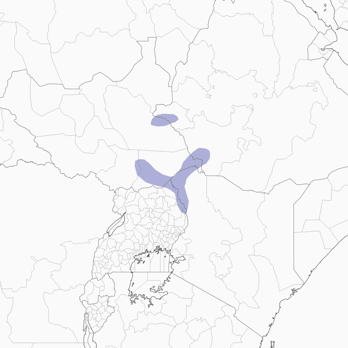 Alondra de Kidepo, Distribución 1