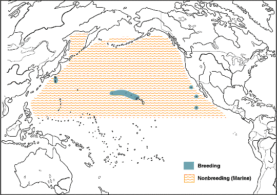 Albatro di Laysan, Distribuzione 1