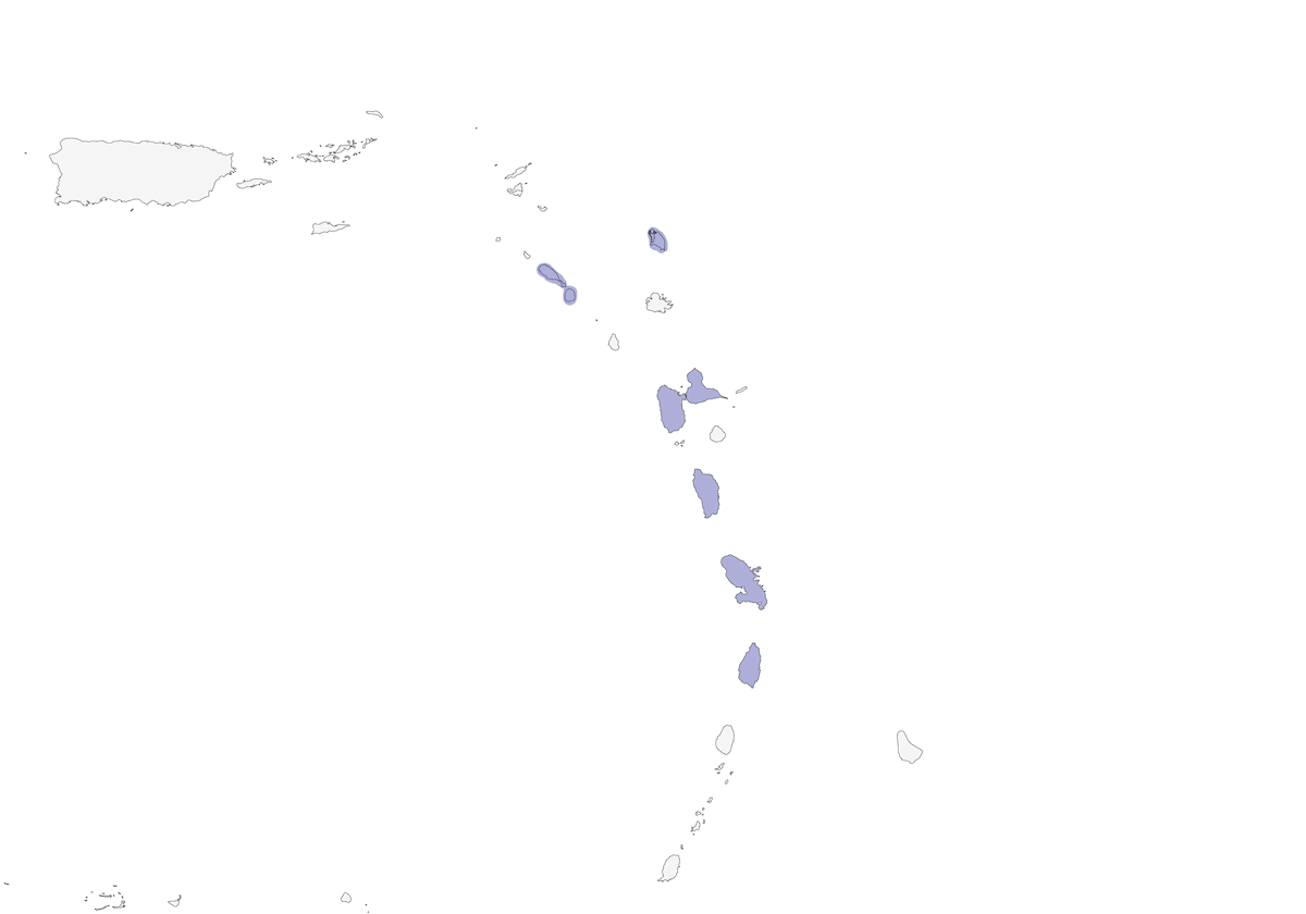 Mosquero de las Antillas Menores, Distribución 1