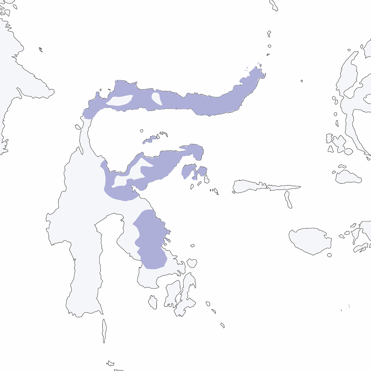 Sulawesi Lilac Kingfisher, Distribution 1