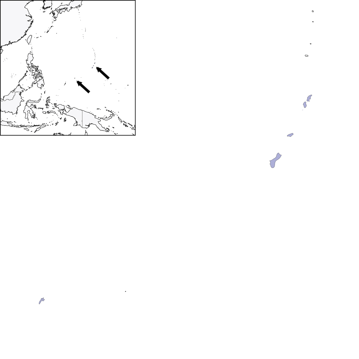 Micronesian Rufous Fantail, Distribution 1