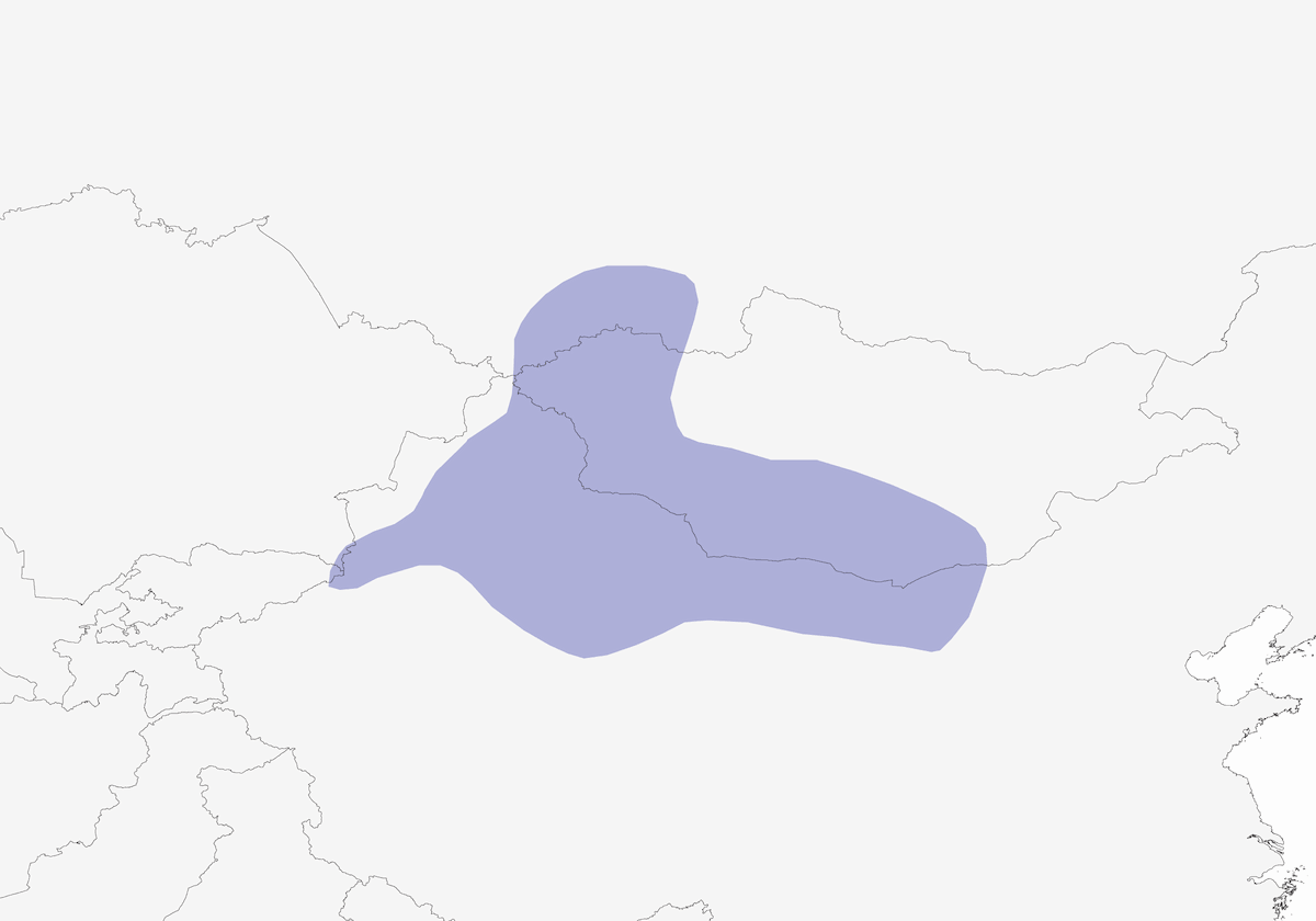 Arrendajo terrestre mongol, Distribución 1