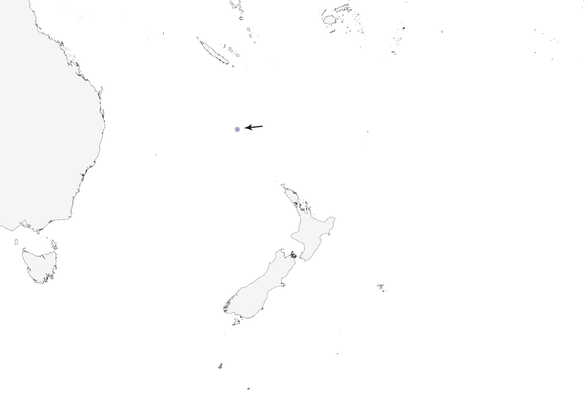 Gerigone de la Isla Norfolk, Distribución 1