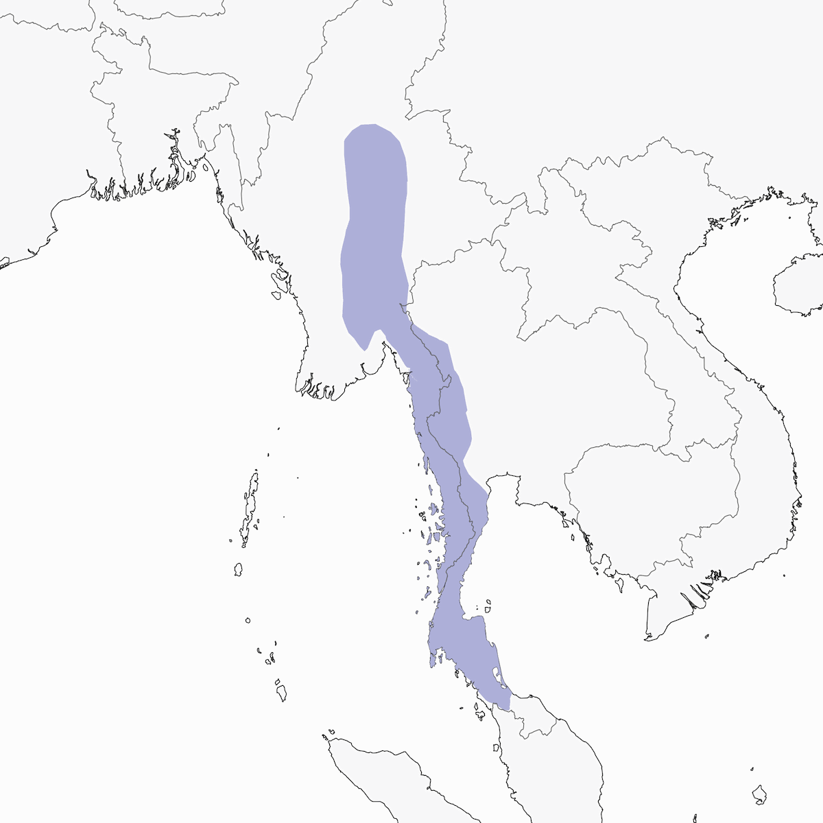 Bulbul olivaceo, Distribuzione 1