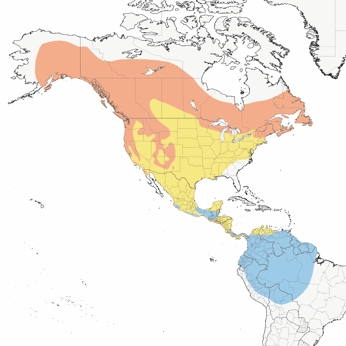 Olive-sided Flycatcher, Distribution 1