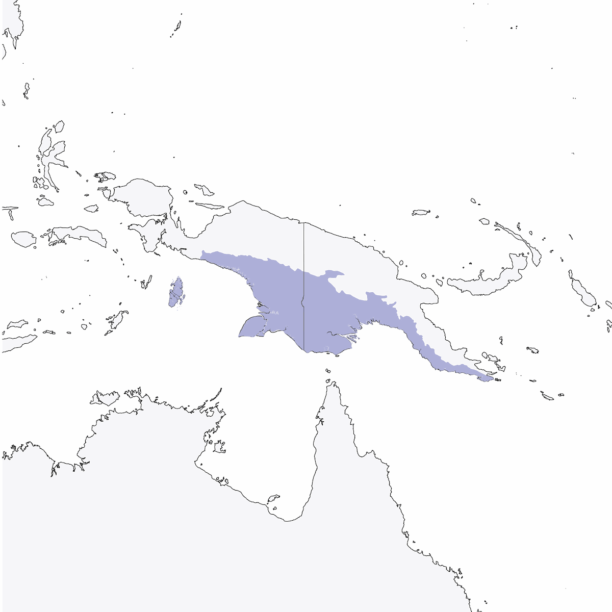 Dusky-cheeked Fig-Parrot, Distribution 1