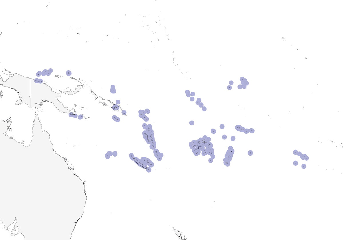 Piccione imperiale del Pacifico, Distribuzione 1