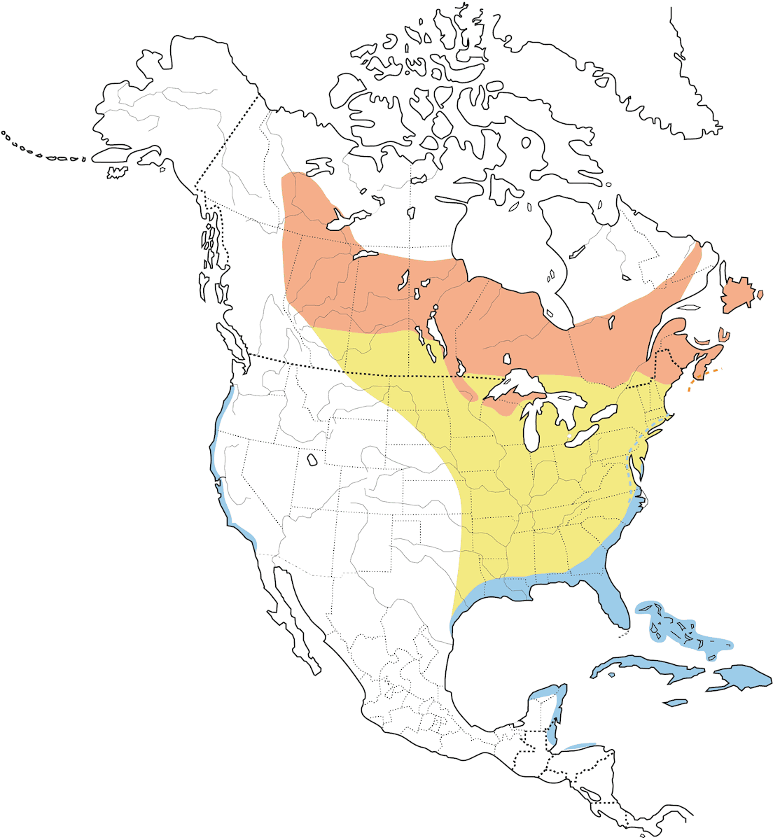 Parula palmare, Distribuzione 1
