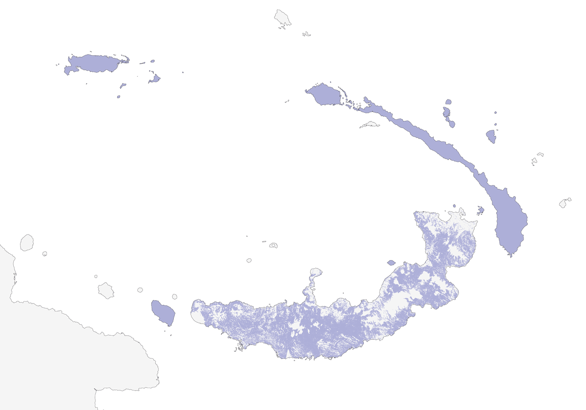 Pied Cuckoo-Dove, Distribution 1