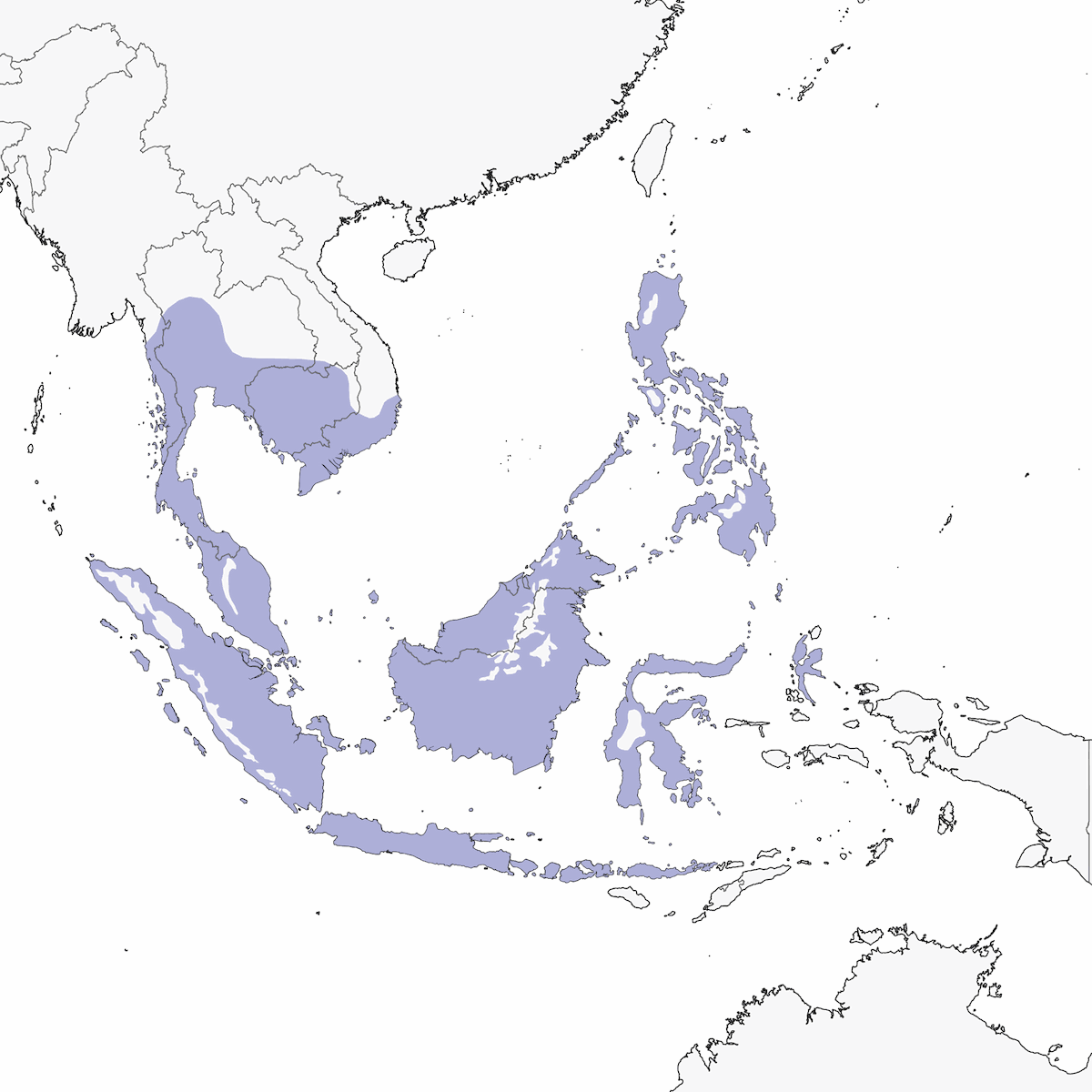 Pink-necked Green-Pigeon, Distribution 1