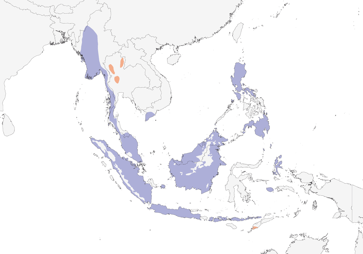Red-legged Crake, Distribution 1
