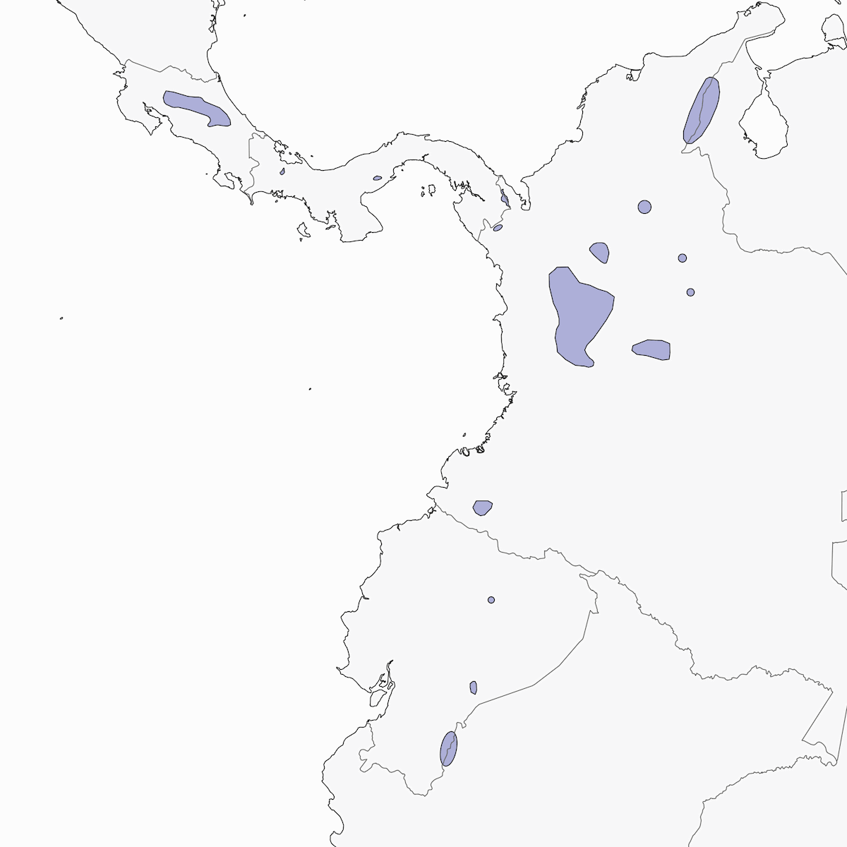 Rufous-browed Tyrannulet, Distribution 1