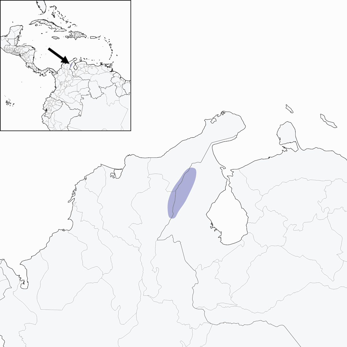 Perija Antpitta, 分布 1