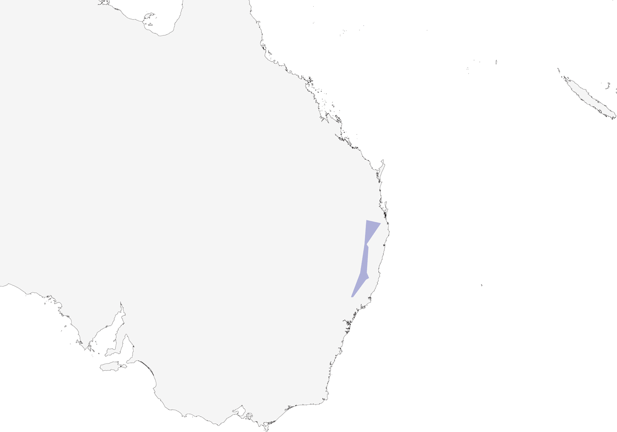 Rufous Scrub-bird, Distribution 1
