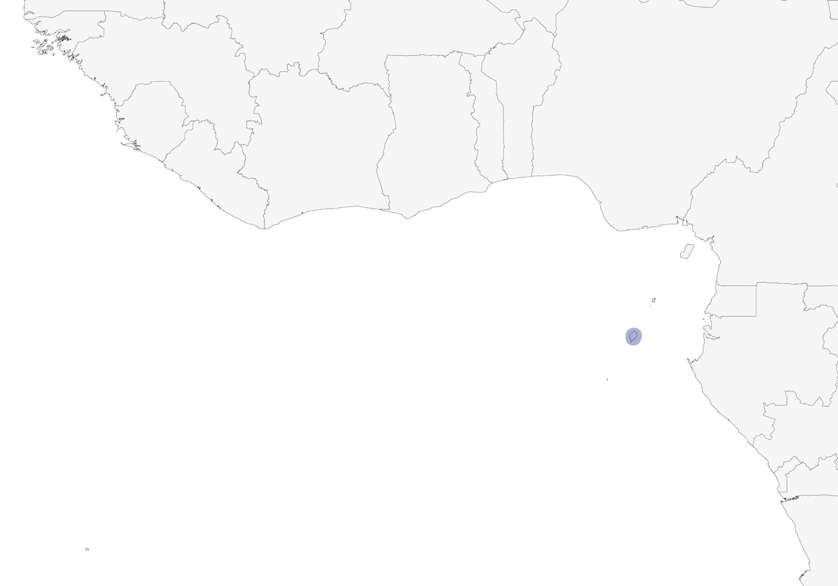 Prinia de Sao Tomé, Distribution 1