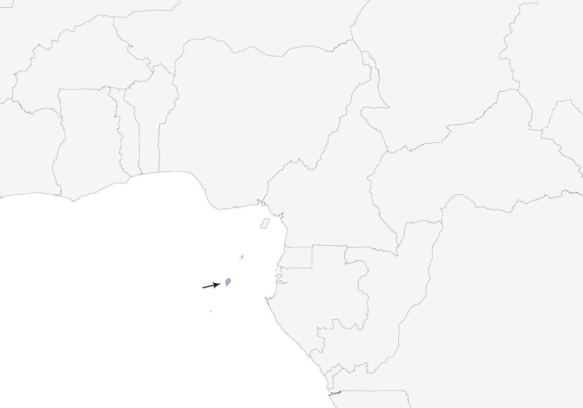 Zorzal de Santo Tomé, Distribución 1