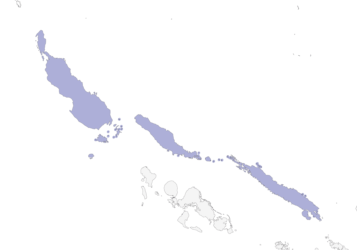 Myzomèle écarlate, Distribution 1