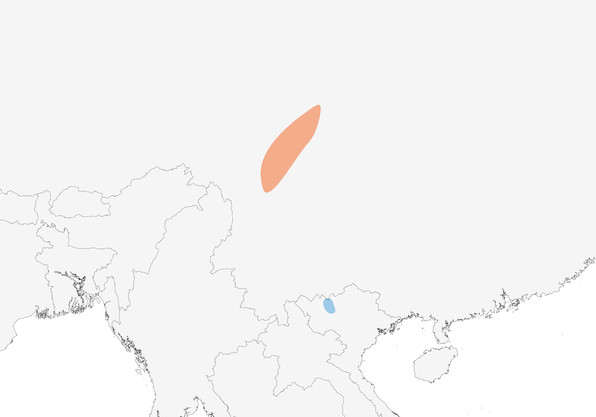 Tordo del Sichuan, Distribuzione 1